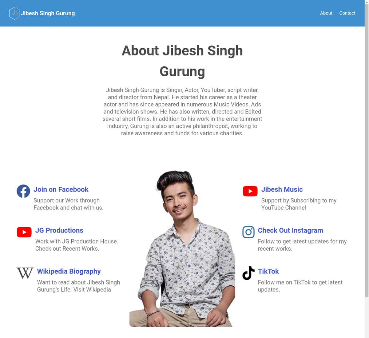 Jibesh Singh Gurung - Singer, Actor, Writer, Director Web Design Kathmandu