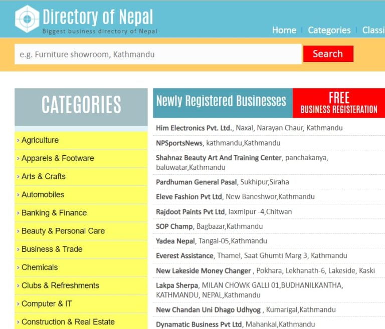 Business Listing Sites in Nepal For Local SEO - Tech Rastra